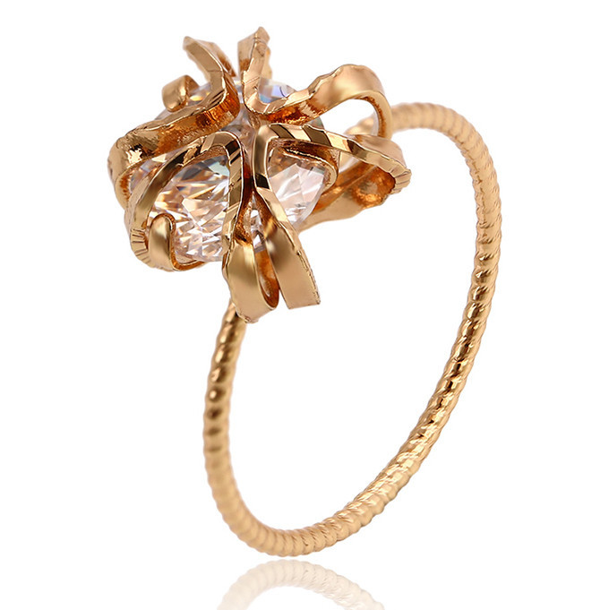 

Кольцо Xuping 15478 белый фианит позолота 18K18