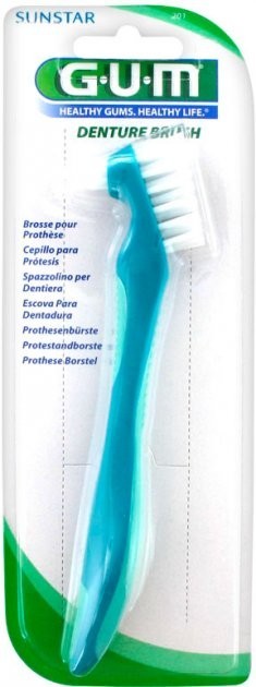 Зубная щетка для чистки зубных протезов GUM Denture Brush бирюзовый – в ...