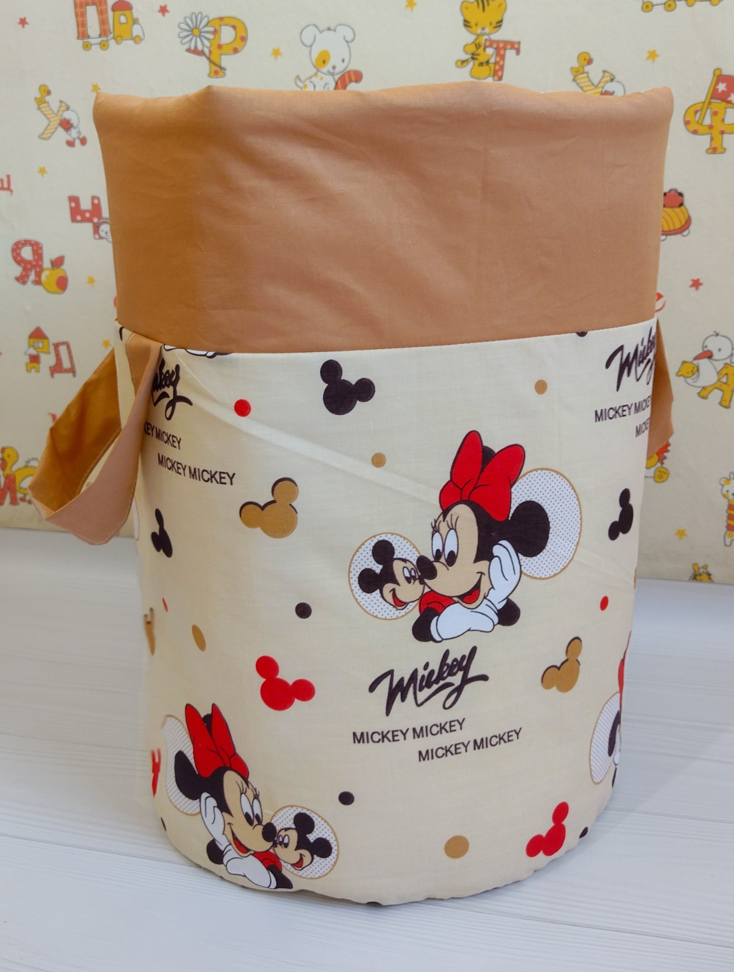 

Корзина для игрушек "Бежевый Микки" 50х35 см