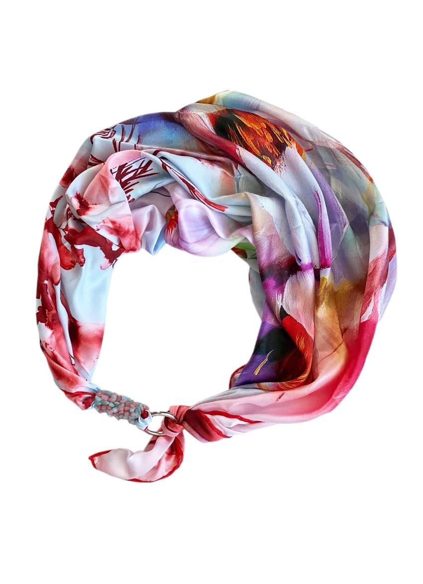 

Шелковый платок "Голубая орхидея", my scarf, премиум коллекция, подарок женщине