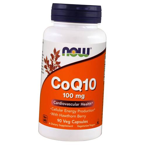 

Коензим Q10 с Ягодами Боярышника, CoQ10 100 with Hawthorn Berry, Now Foods 90вегкапс (70128022)