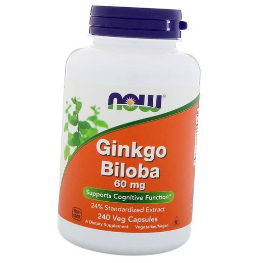

Экстракт Гинкго Билоба, Ginkgo Biloba 60, Now Foods 240вегкапс (71128009)