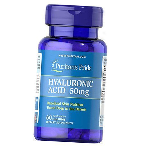 

Гиалуроновая кислота, Hyaluronic Acid 50, Puritan's Pride 60капс (68367004)