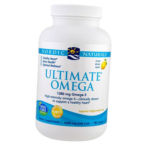 

Рыбий жир, Ultimate Omega, Nordic Naturals 180гелкапс Лимон (67352019)