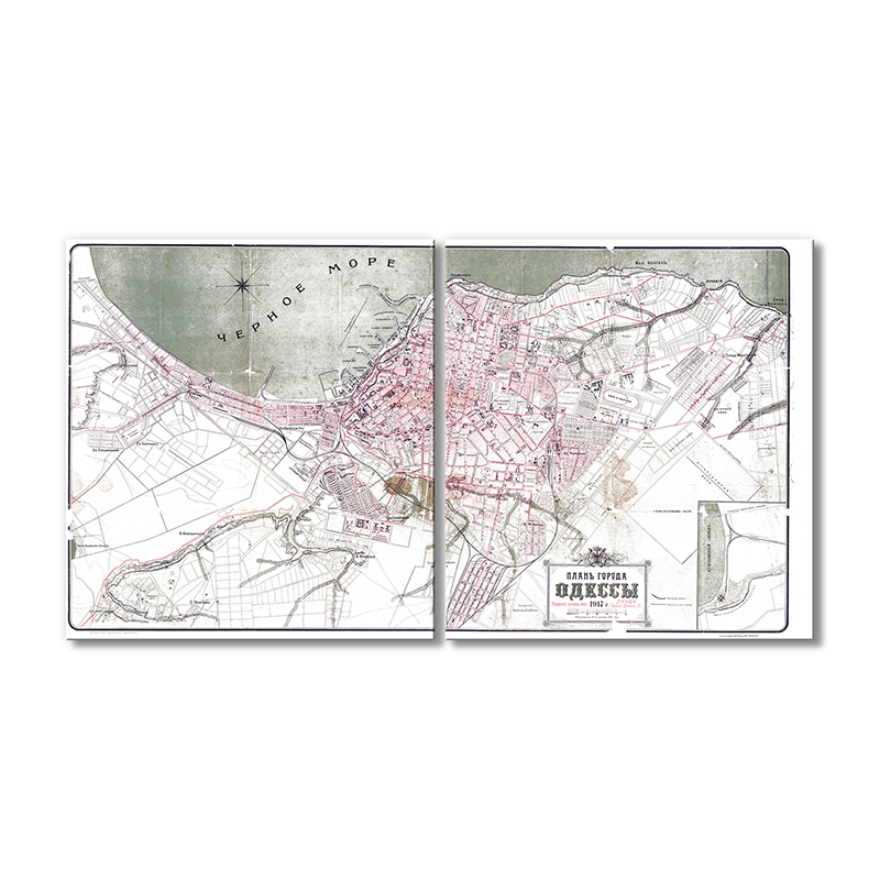 

Винтажная карта Artel «План города Одессы 1917 года» 2 модуля 90x135 см