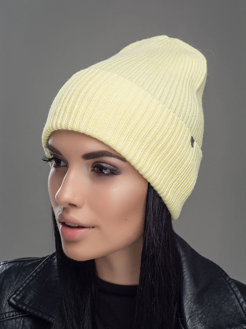 

Женская шапка колпак Йорк цвет желтый