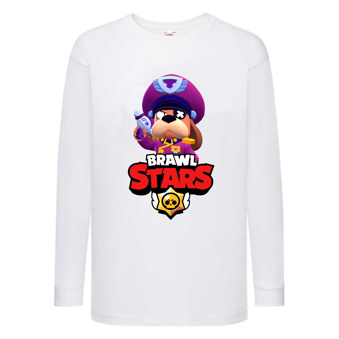 

Лонгслив реглан Brawl Stars Colonel Ruffs (Бравл Старс Генерал Гавс) белая (BRST wh) 104 см