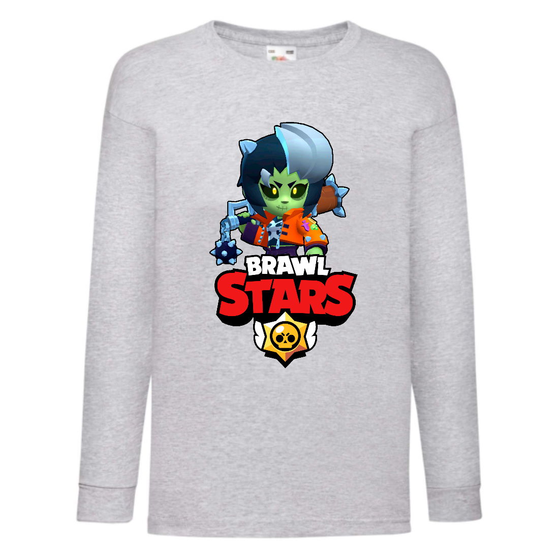

Лонгслив реглан Brawl Stars Bibi Zombie (Бравл Старс Биби Зомби) серая (BRST gry) 104 см