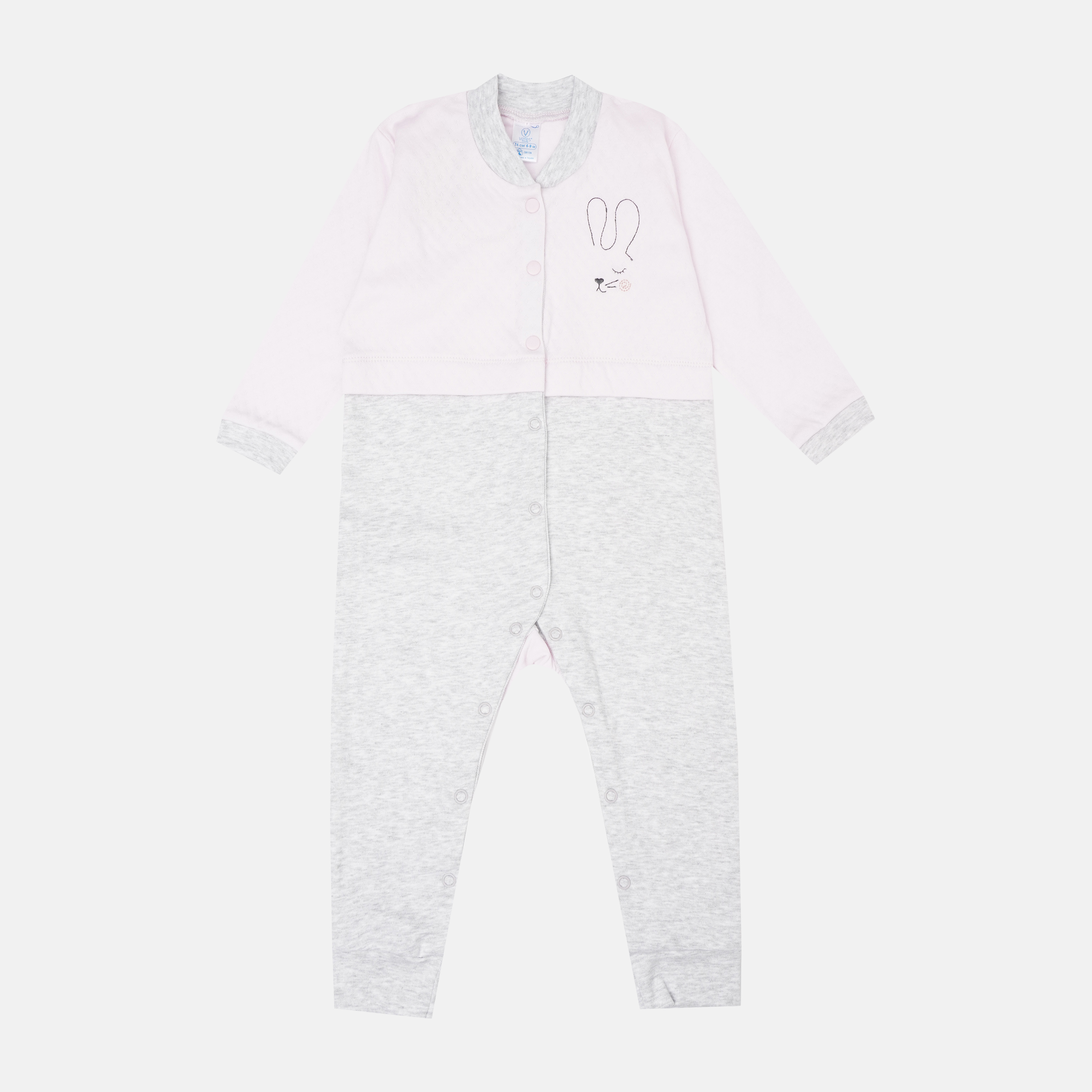 

Человечек Baby Veres Honey bunny pink 101.58 74 см Розовый с серым
