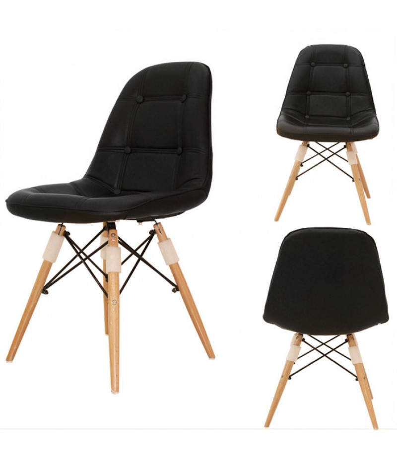 

СТУЛ EAMES (ЭЙМС) Omni Home ЭКО-КОЖА ЧЕРНЫЙ 46x54x81 см