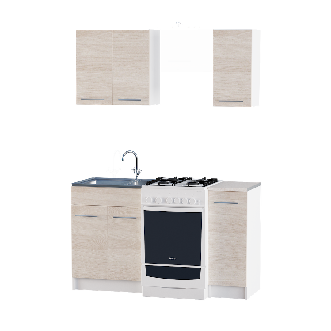

Кухня модульная Эко Omni Home № 2 набор 0.9 м Ясень Шимо светлый + столешница мойка накладная с сифоном