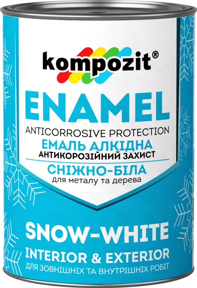 

Эмаль алкидная Kompozit 2.8 кг Снежно-белый глянцевый (4823044500611)