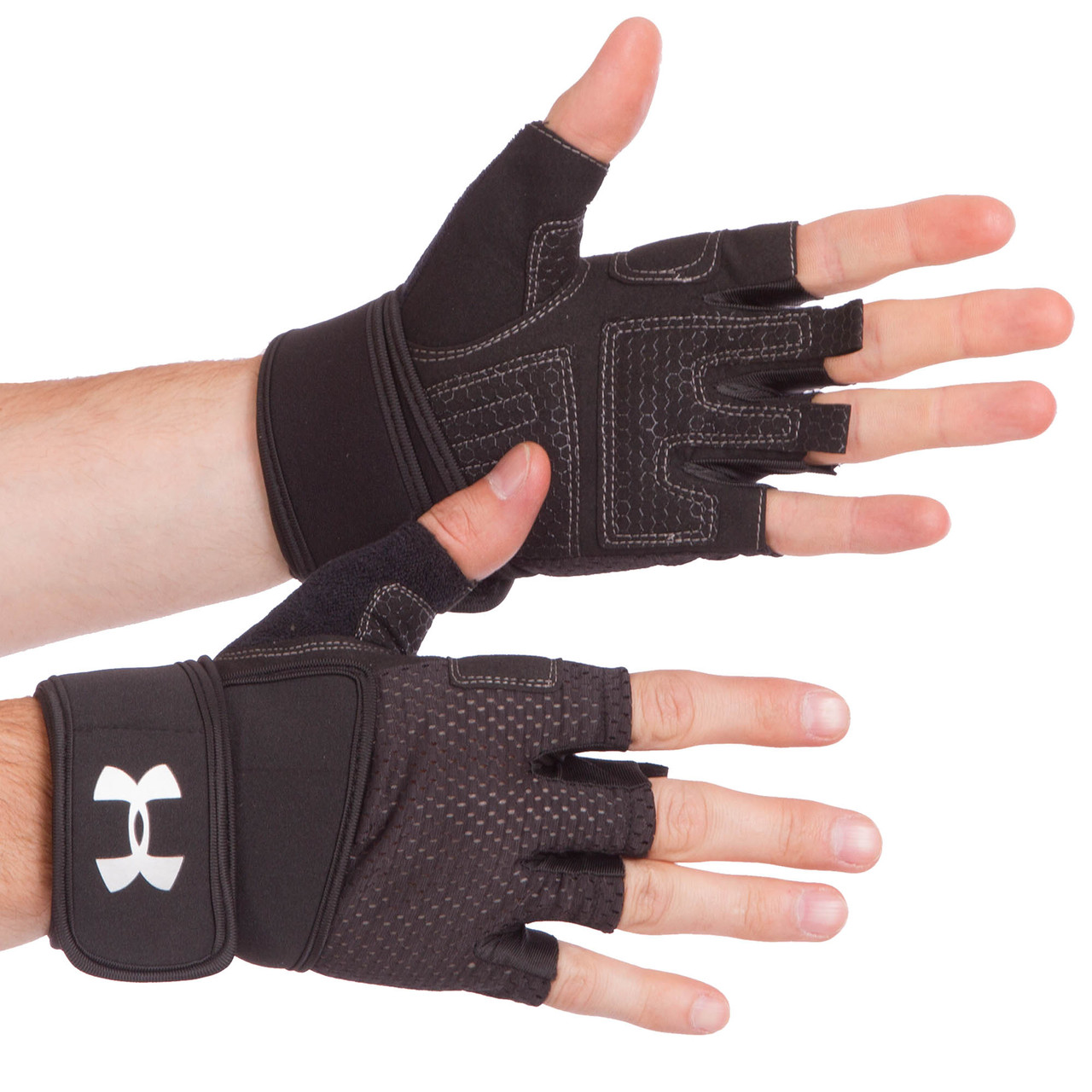 

Перчатки спортивные многоцелевые с открытыми пальцами Under My Fit 859 размер M Black
