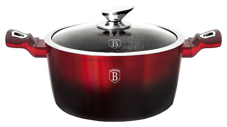 

Кастрюля алюминиевая Berlinger Haus Black Burgundy 4.1 л Ø24 см с крышкой, индукционным дном и мраморным антипригарным покрытием (BH-1628N)