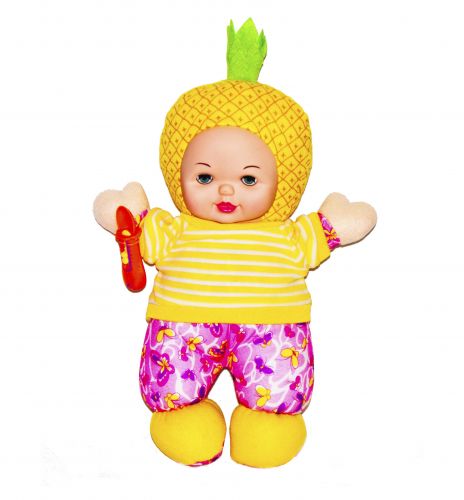 

Мягкая игрушка кукла WL Toys Lucky Baby поющая с ложечкой в костюме ананаса (T1663A)