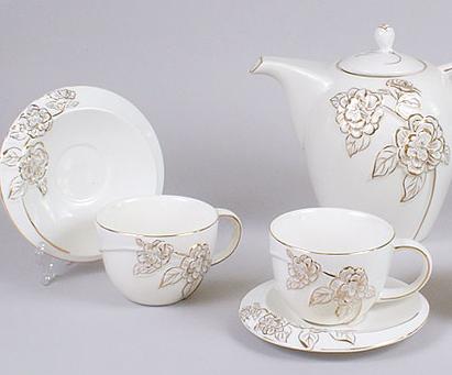 

Чайный сервиз 15 предметов на 6 персон Bona Di Princess Gold 250 мл фарфоровый белый (BD-274-C10)