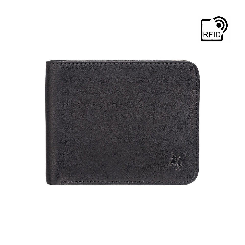 

Кошелек мужской Visconti VSL35 Trim c RFID (Black-Orange)