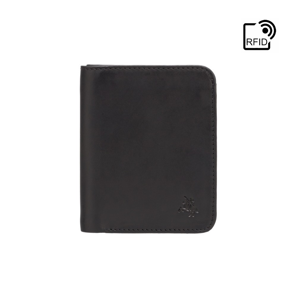 

Кошелек мужской Visconti VSL34 Lank c RFID (Black-Orange)