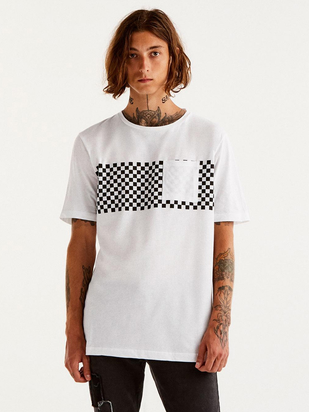 

Футболка Pull & Bear 9235/592/250-AAPT M Белая с принтом