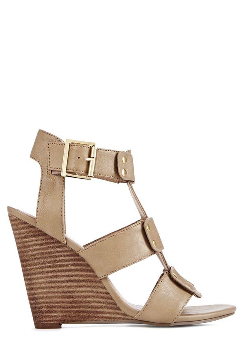 

Босоножки на танкетке Justfab Womens Tammie Taupe (36.5)