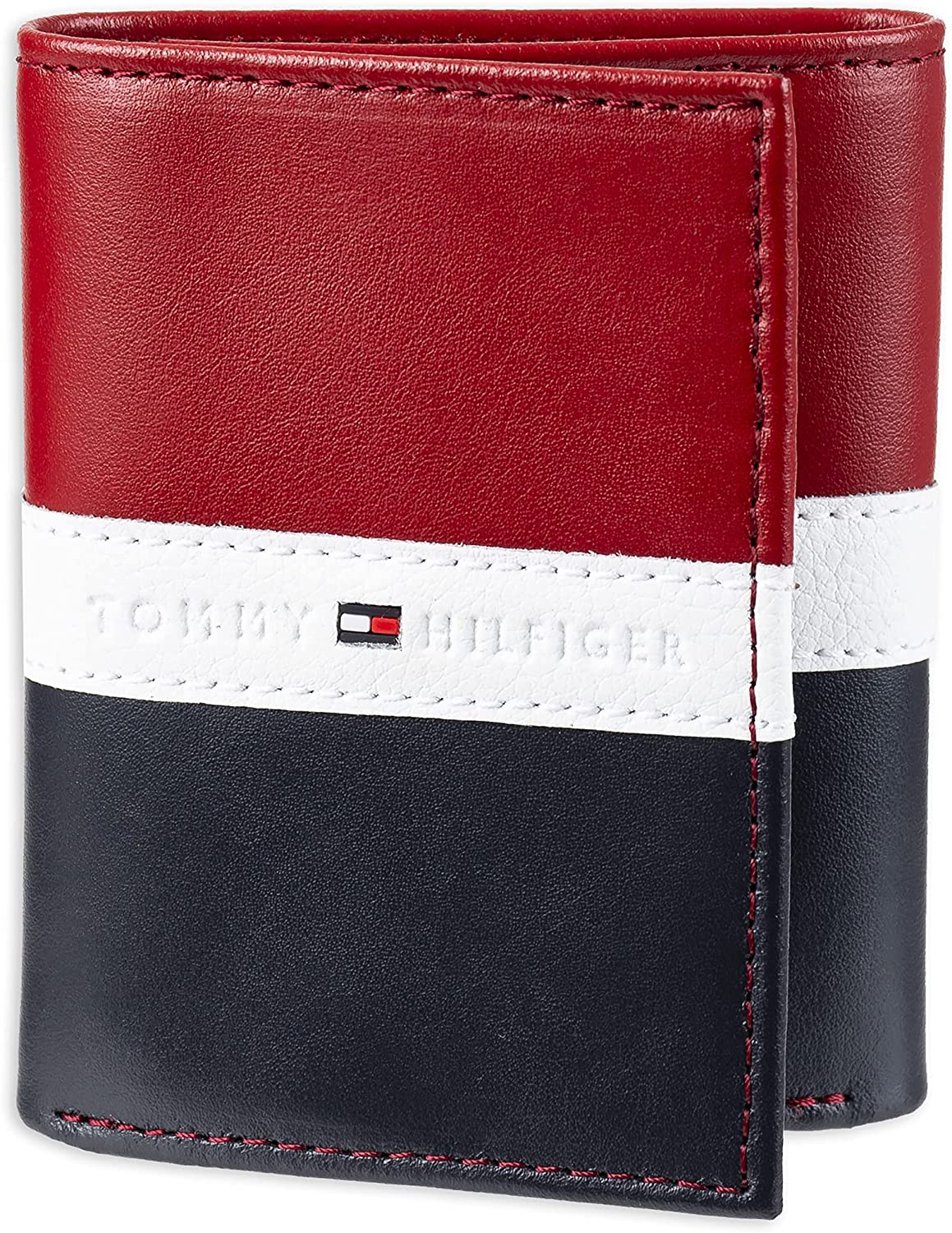 

Кошелек кожаный Tommy Hilfiger бумажник портмоне art805663 (Красный/Черный)