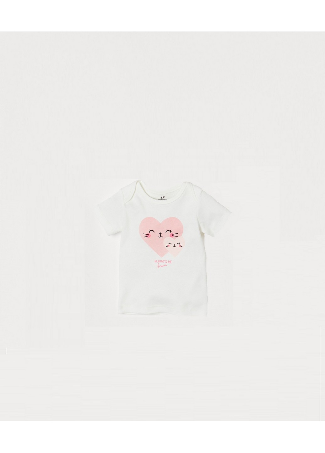 

Футболка H&M 68 Белый 0695903_серце