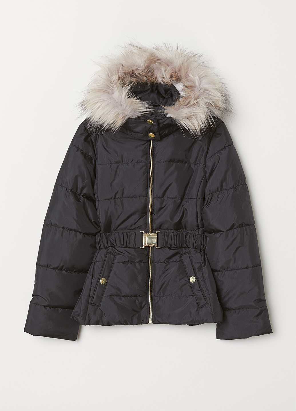 

Куртка парка H&M 170 Черный 0649510_пояс