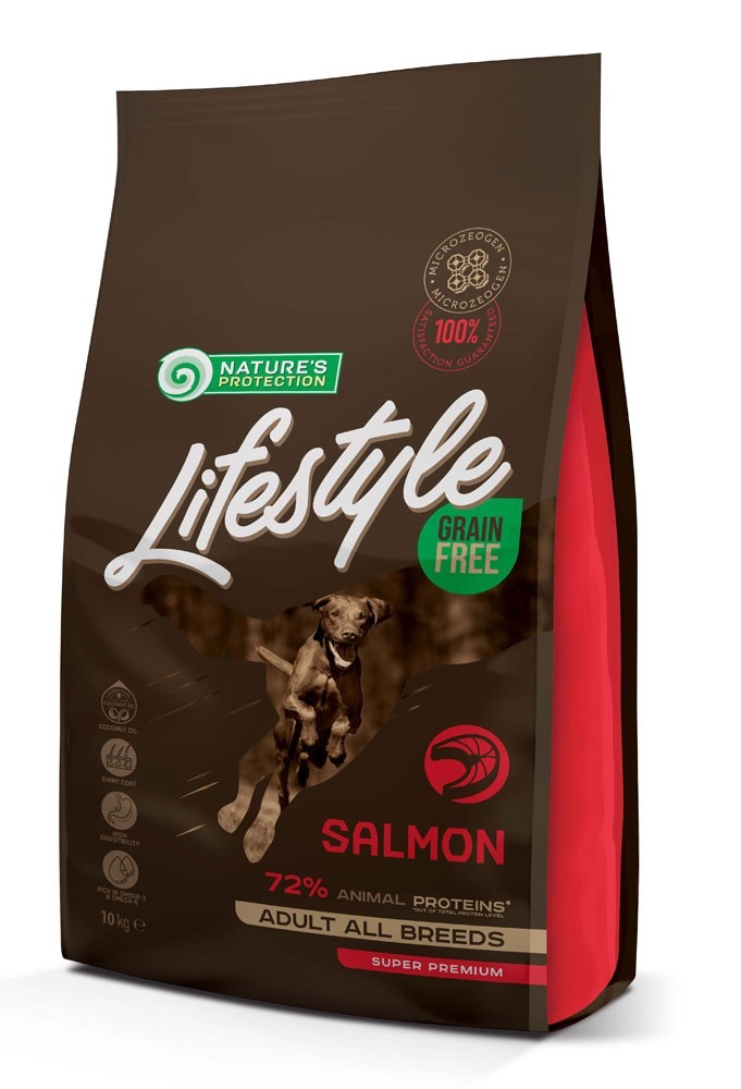 

Сухой корм для собак Nature's Protection Lifestyle Grain Free Salmon Adult All Breeds с лососем 10 кг