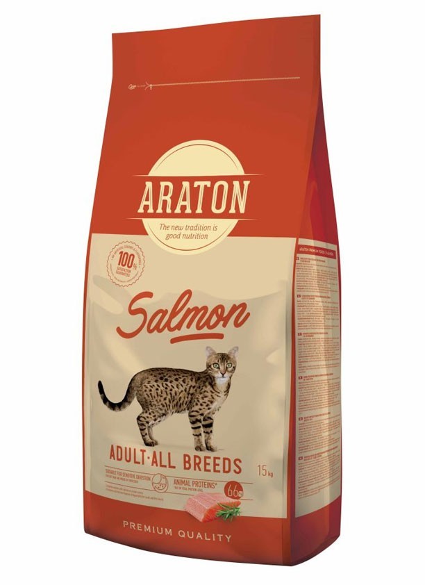 

Сухой корм для кошек Araton Salmon Adult All Breeds с лососем 15 кг