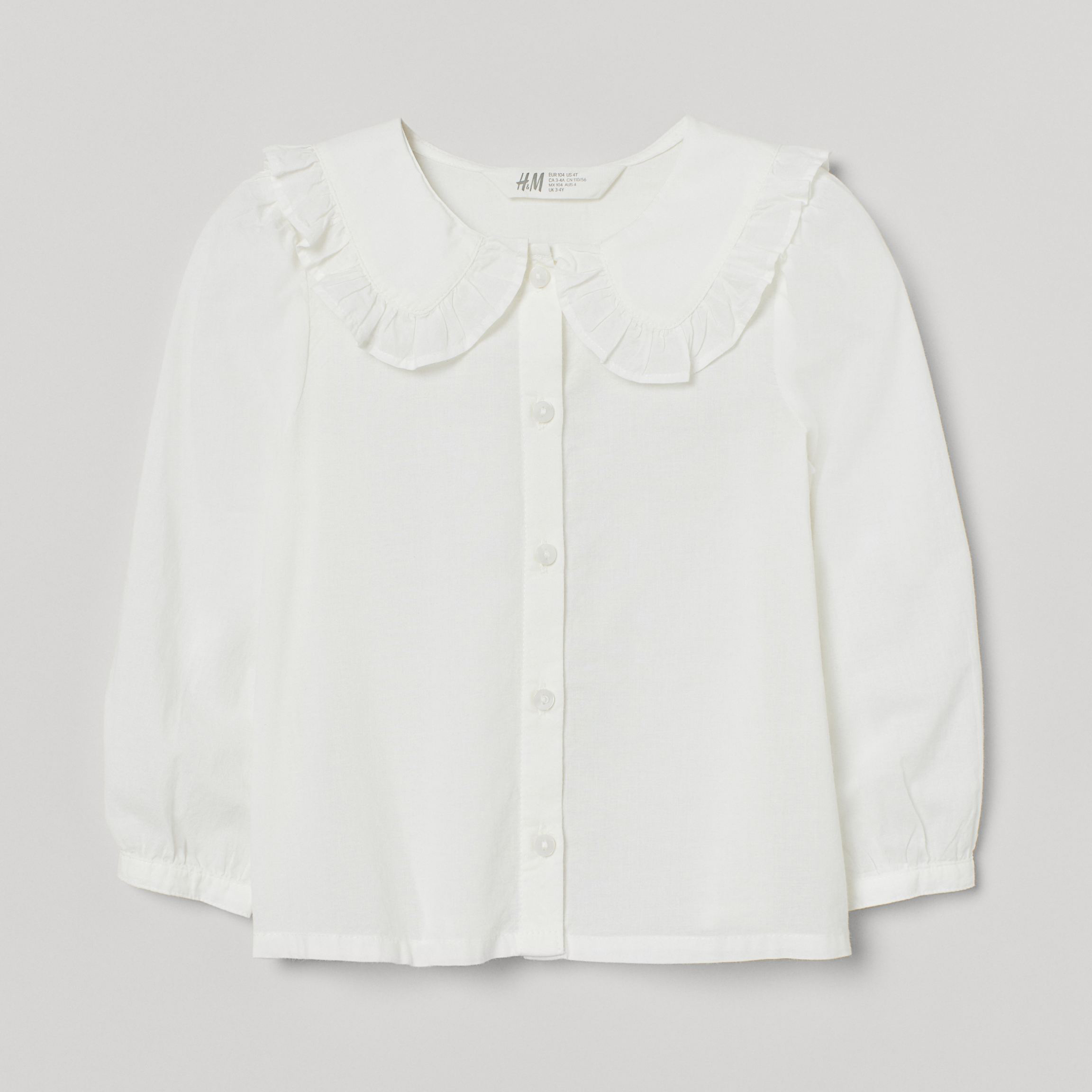 

Блуза H&M 903235 122 см Белая (KZ2000001088913)