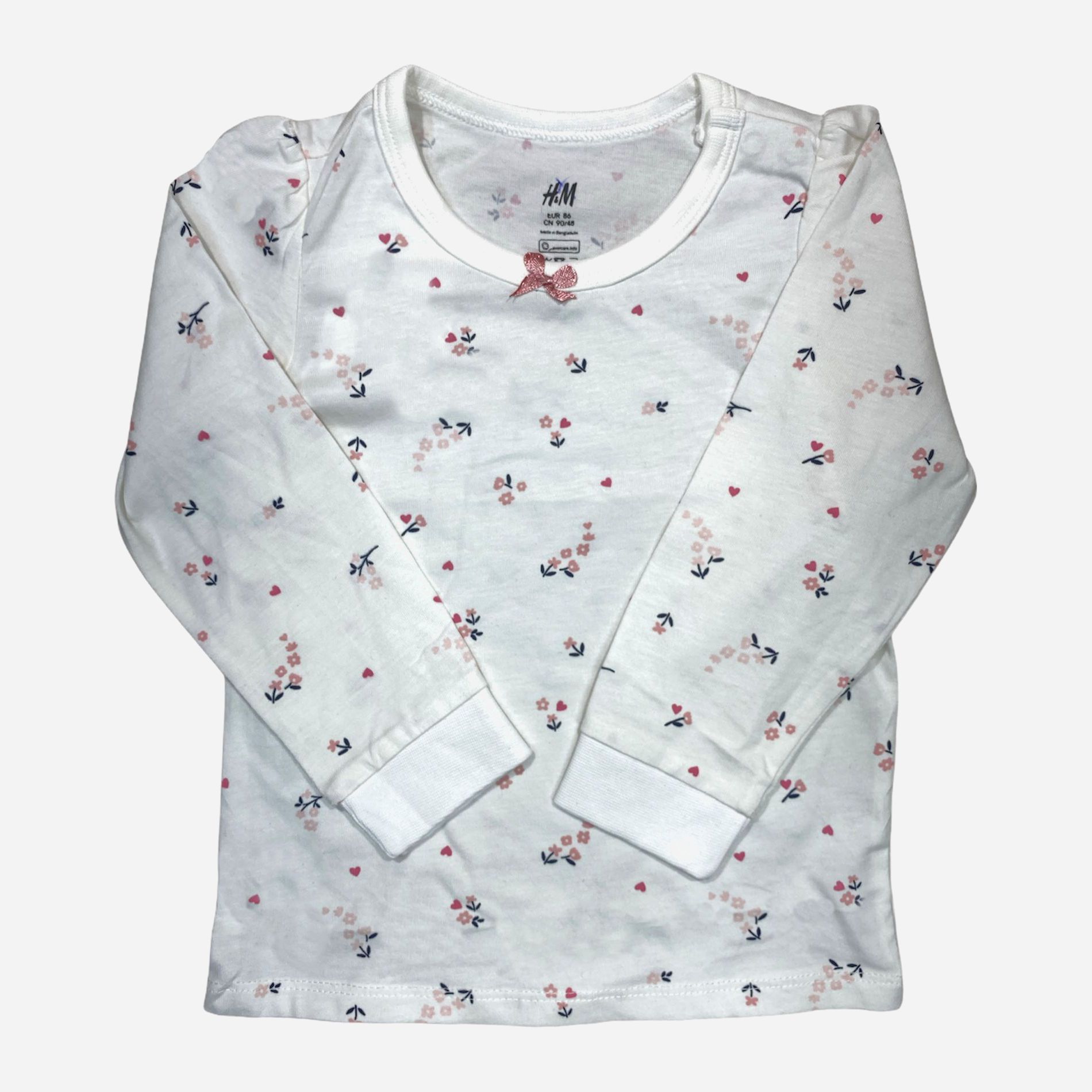

Футболка с длинными рукавами H&M 743932 86 см Белая