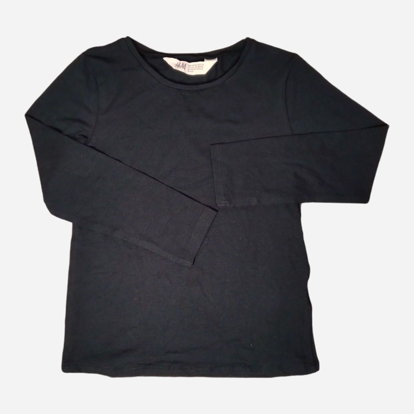 

Футболка с длинными рукавами H&M 0890175 110-116 см Черная