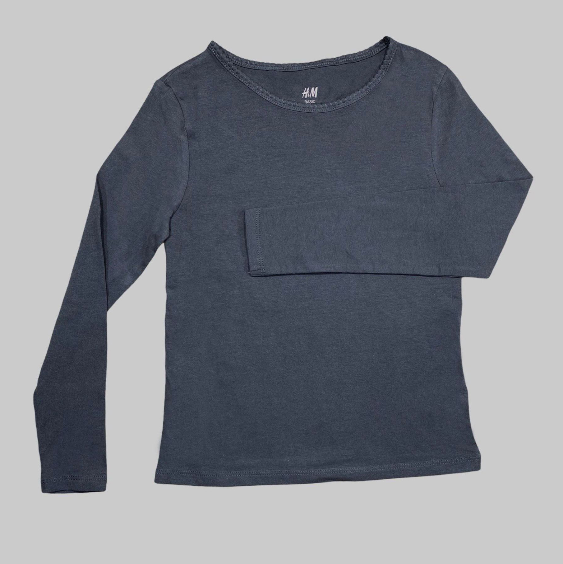 

Футболка с длинными рукавами H&M 620424 122-128 см Темно-серая