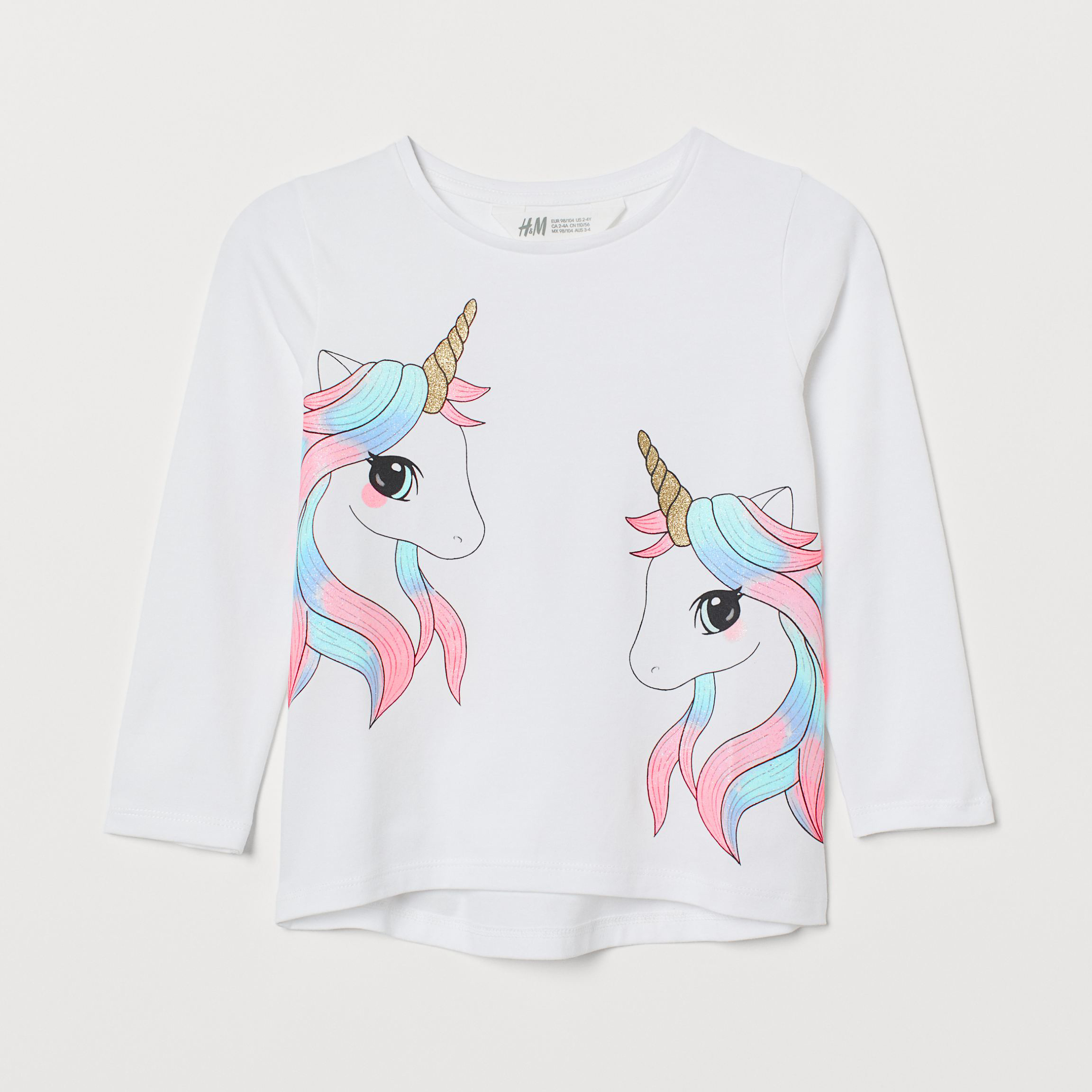 

Футболка с длинными рукавами H&M 739680 122-128 см Белая (KZ2000001038048)