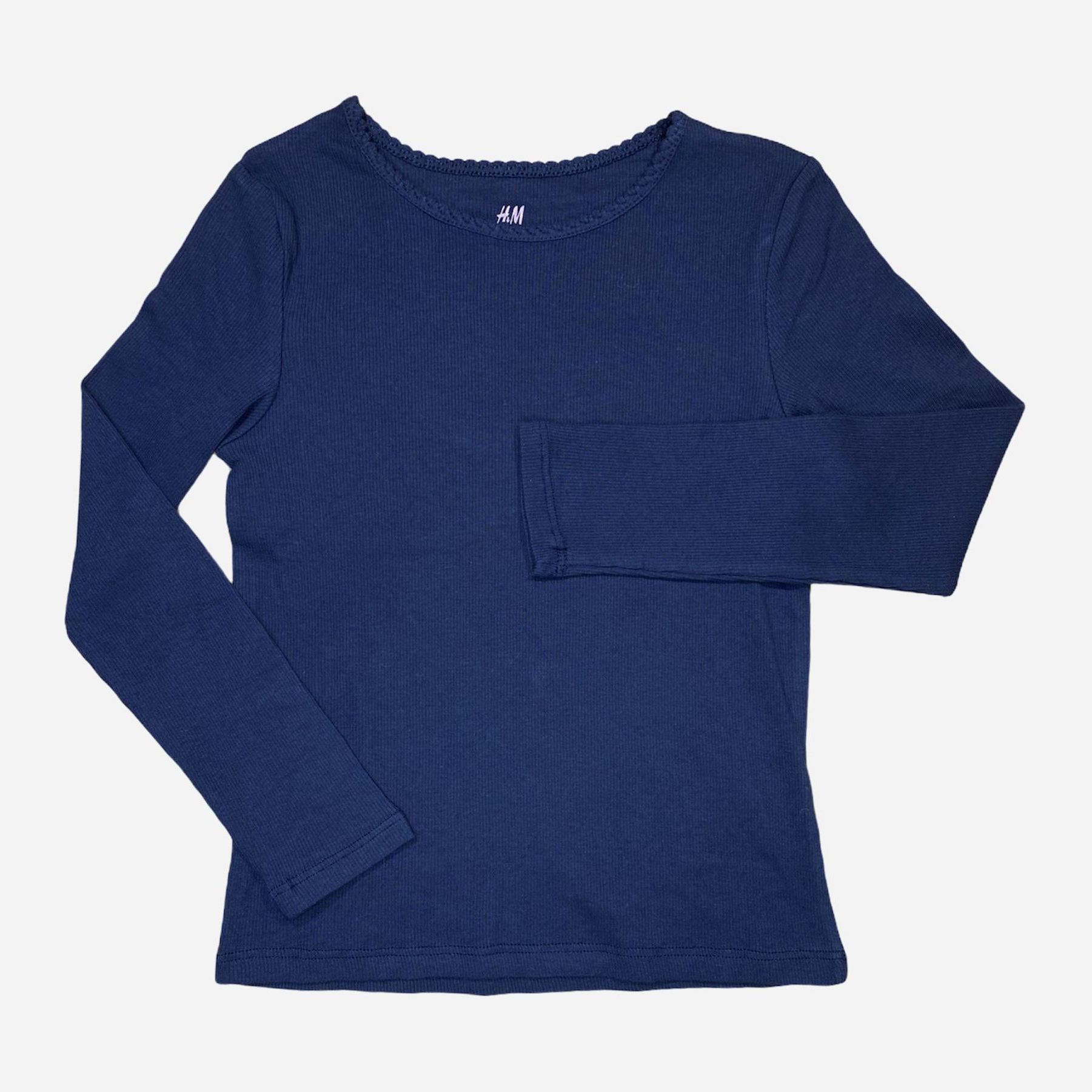 

Футболка с длинными рукавами H&M 816754 110-116 см Темно-синяя