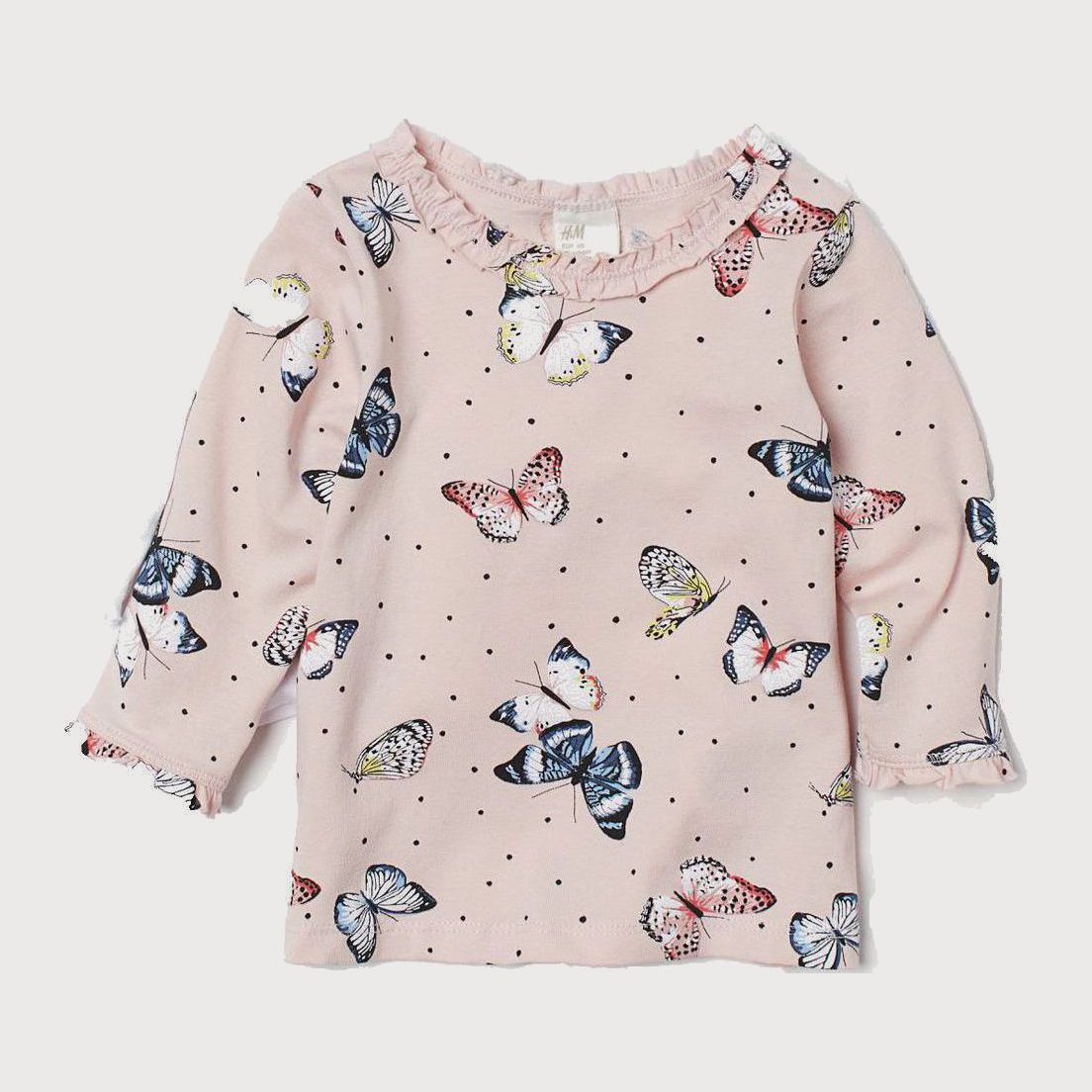 

Футболка с длинными рукавами H&M 698013 68 см Светло-розовая