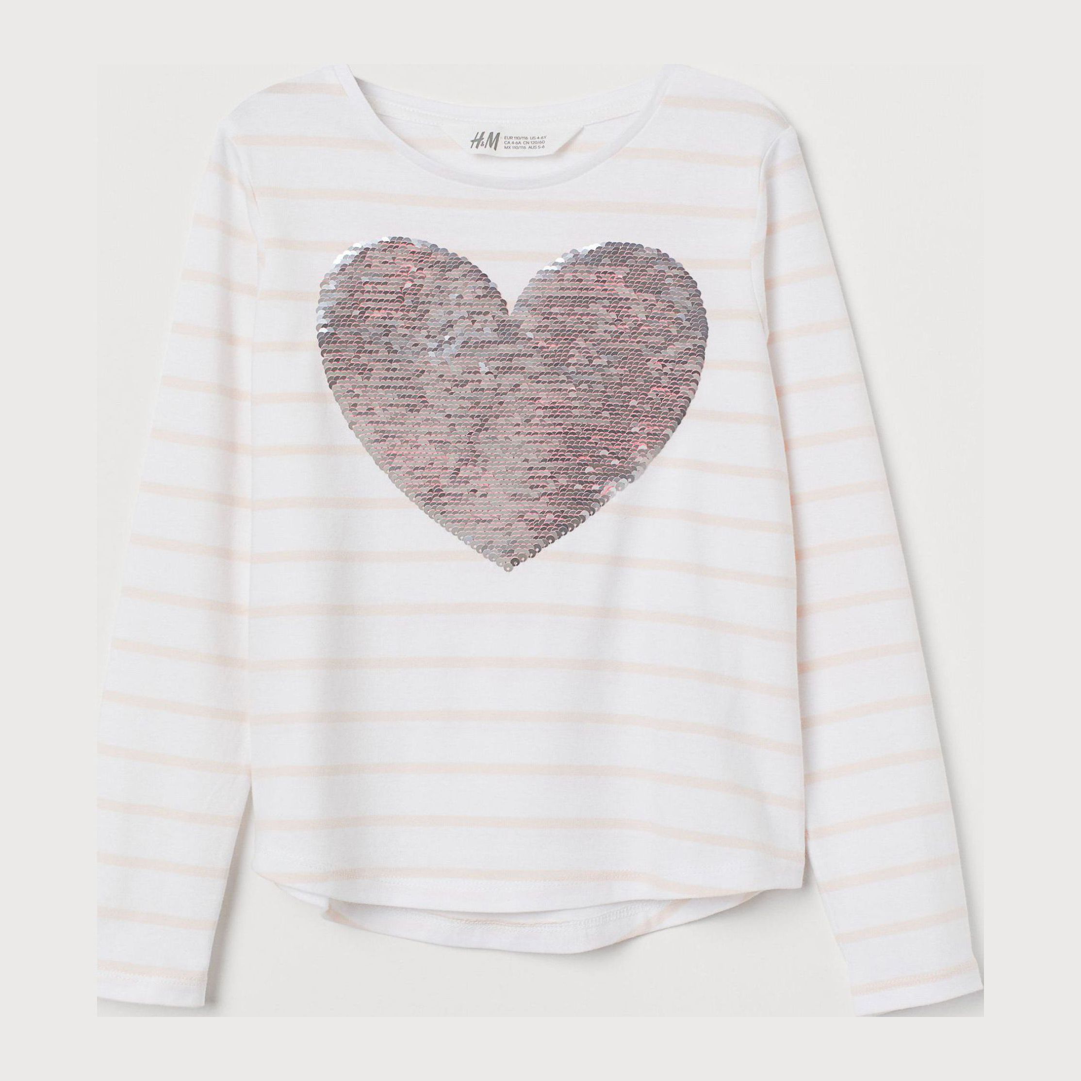 

Футболка с длинными рукавами H&M 690960 134-140 см Белая