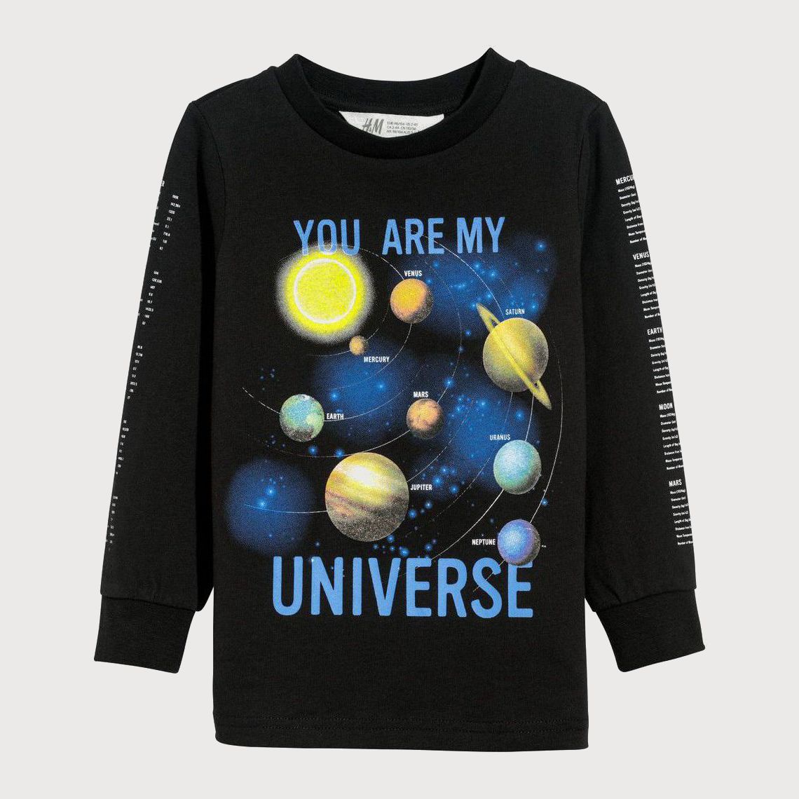 

Свитшот H&M 0570342 universe 98-104 см Черный