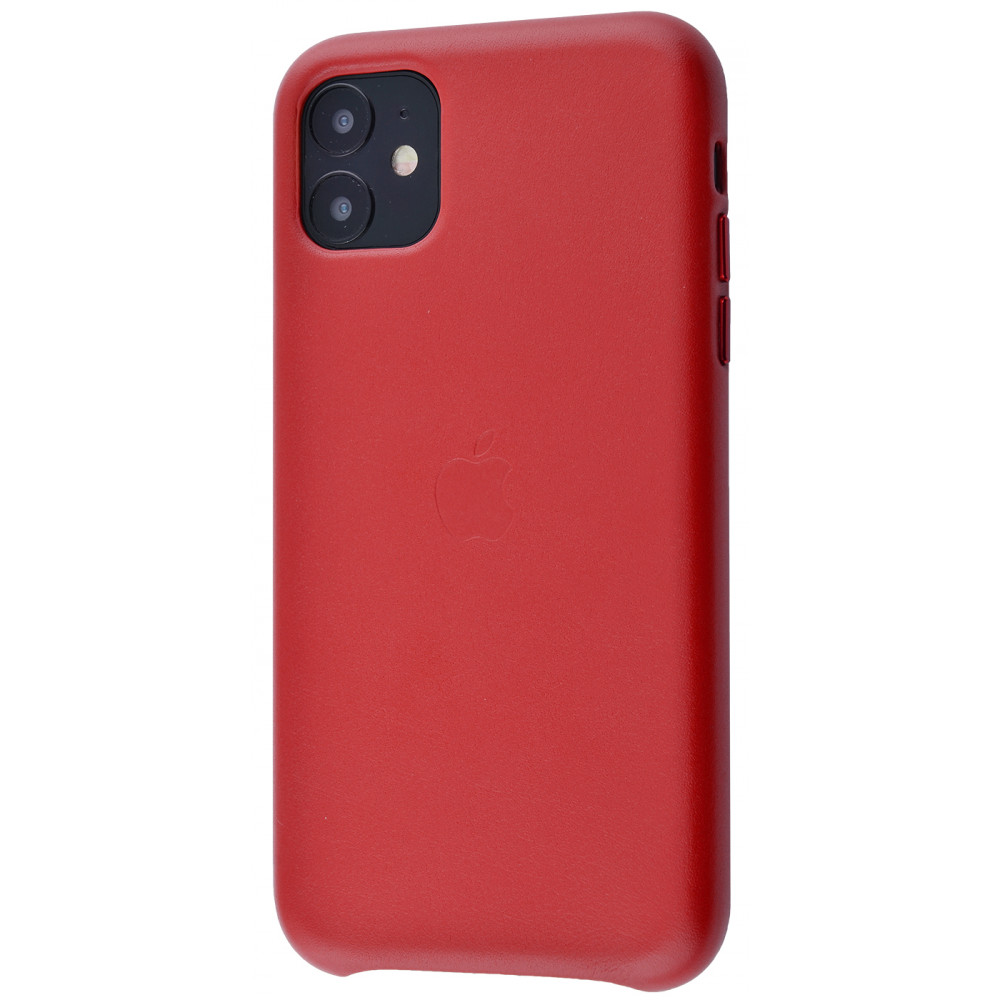 

Чехол с мягкой подкладкой PRC Leather Case iPhone 11 red Красный