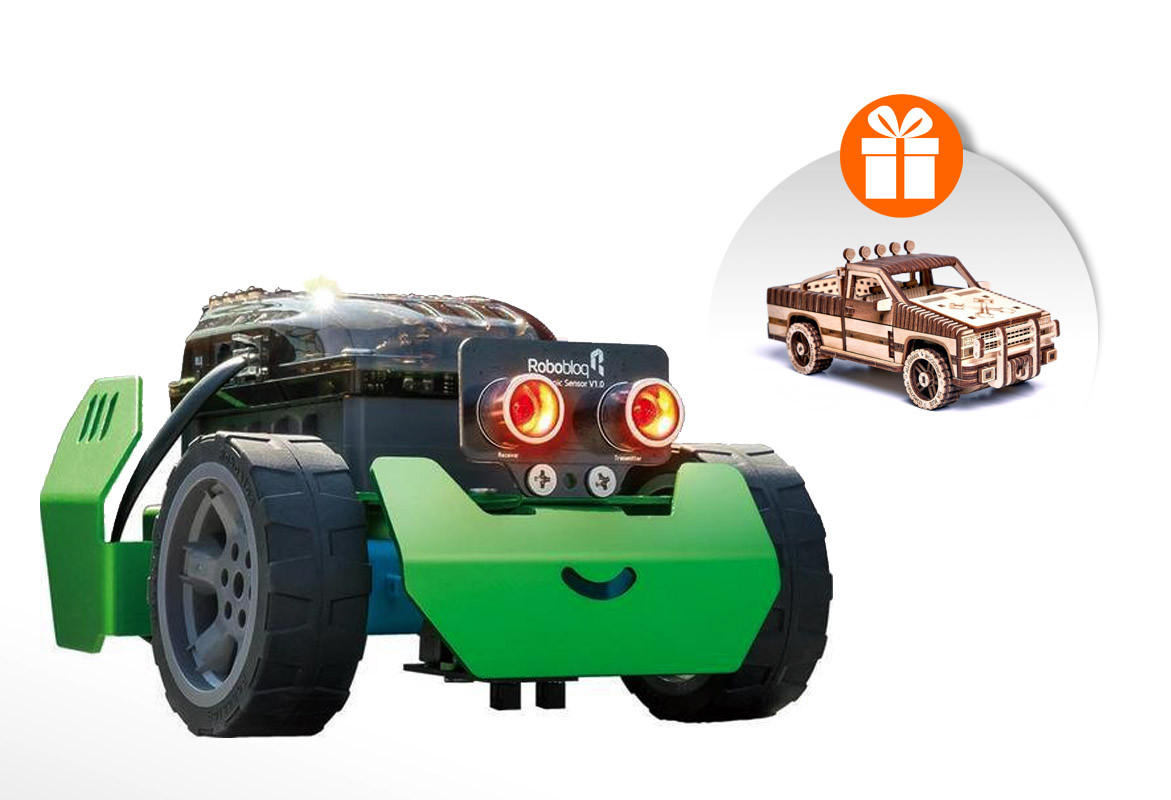 

Робот "Robobloq Q-Scout" + "Пикап WT-1500" Wood Trick в подарок