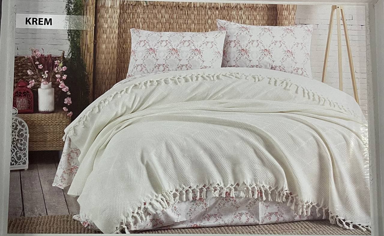 

Комплект постельного белья Saheser Коттон 100 Krem 220 x 240 белый