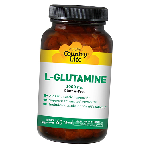 

Глютамин, L-glutamine, Country Life 60таб (32124002)