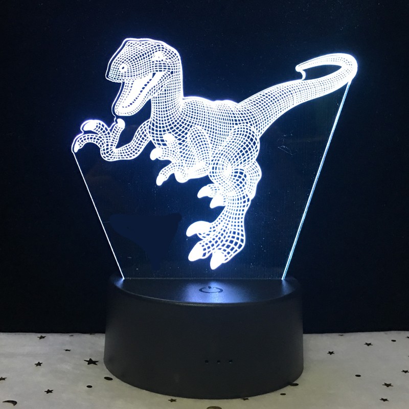 

3D светильник с пультом и аккумулятором 3D Lamp Динозавр Велоцираптор (LР-33765)