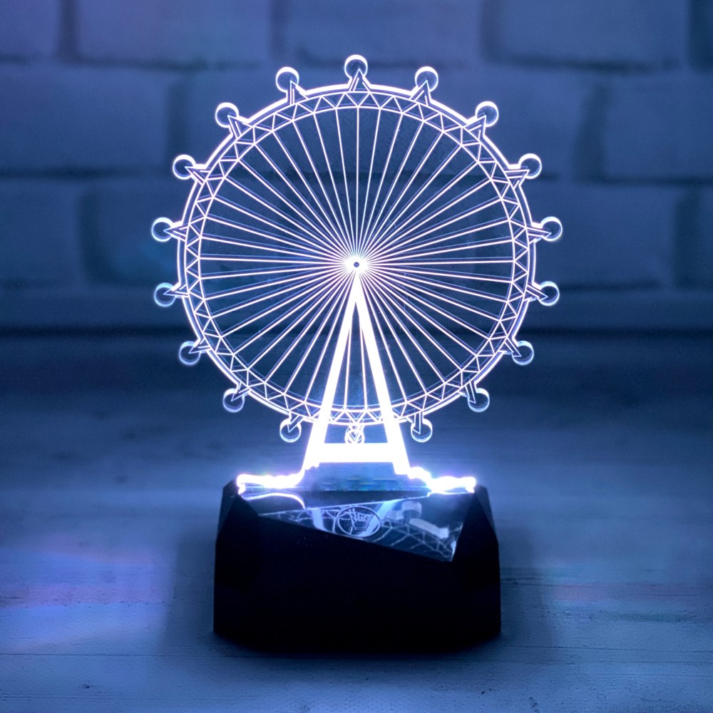 

3D светильник с пультом и аккумулятором 3D Lamp Колесо Обозрения (LР-33825)