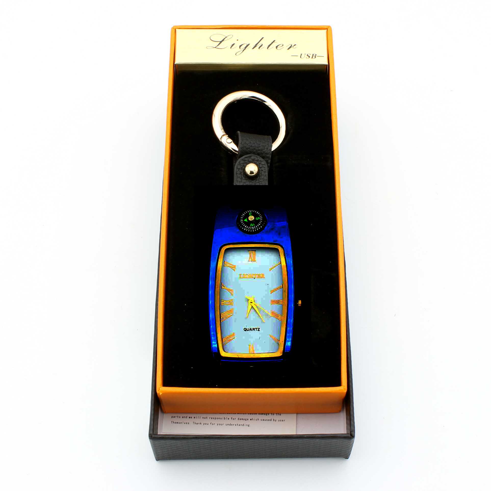 

USB зажигалка Lighter 640-227 с часами и компасом (t024)
