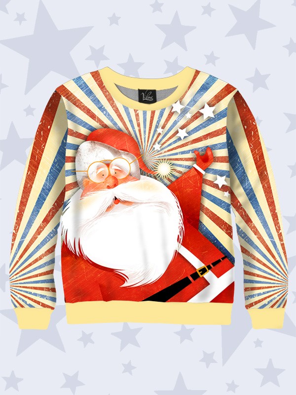 

Детский свитшот для девочки Vilno, ДЕД МОРОЗ И ЗВЁЗДЫ рост 110-116 (vil-7734)