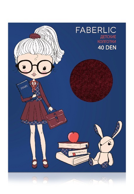 

Колготки детские, плотность 40 den, цвет бордовый, размер 128-134, Moda Faberlic