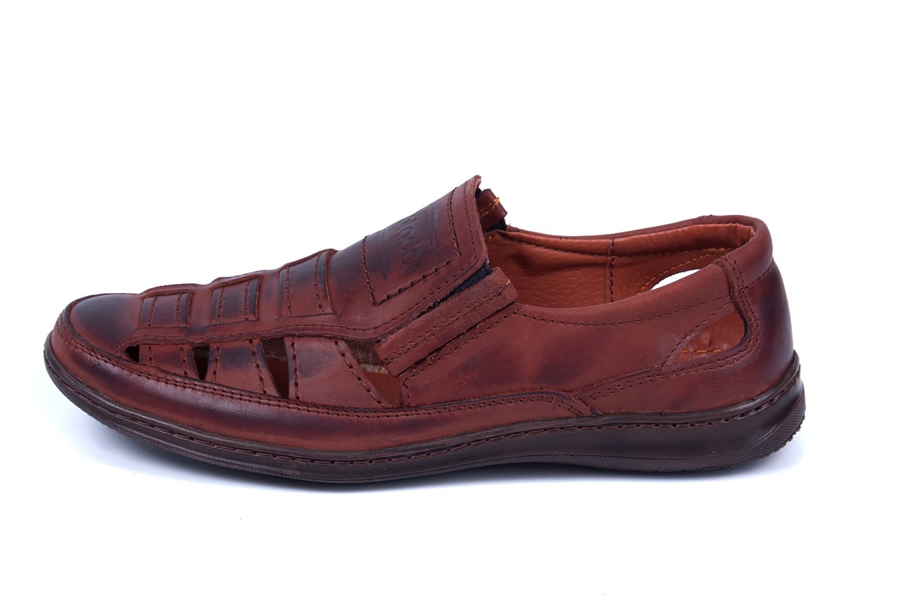 

Мужские кожаные летние туфли Matador Brown р.40-44