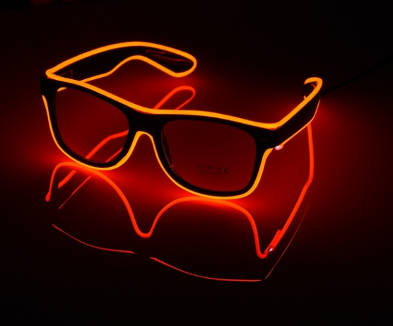 

Очки светодиодные прозрачные El Neon ray red неоновые