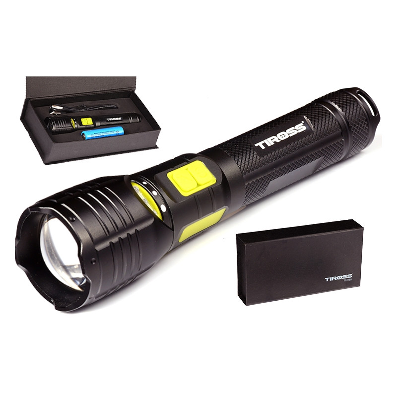 

Фонарь ручной Tiross TS-1158 диод CREE XM-L2-U2 LED 10w + power bank